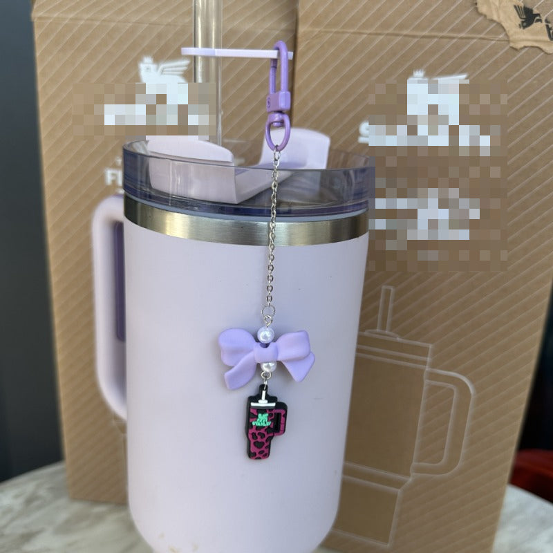 Wholesale Baked Paint Ice Cream Cup Straw Bow Cup Accessories